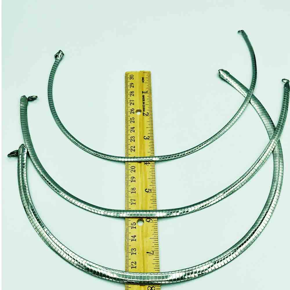 Stainless Steel Omega Necklace - 4MM - 6MM - 8MM 16" or 18"