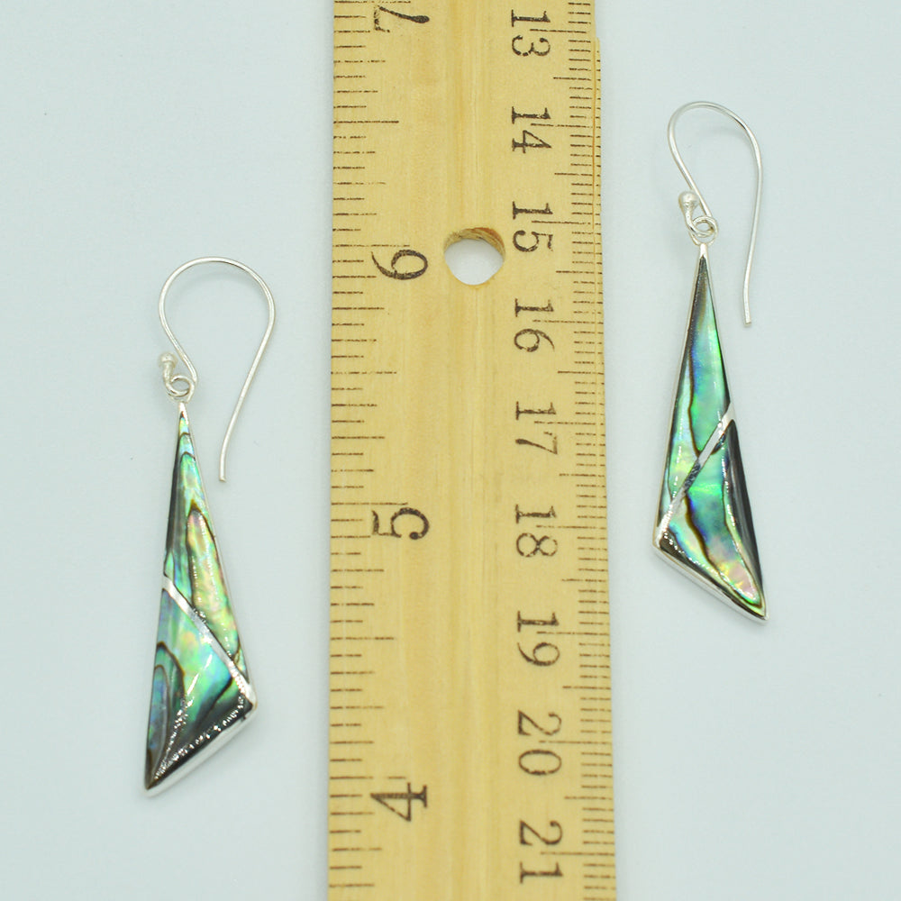Abalone or Red Coral or Mother of Pearl Sterling Silver Earrings
