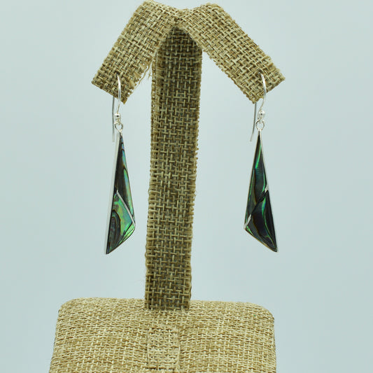 Abalone or Red Coral or Mother of Pearl Sterling Silver Earrings