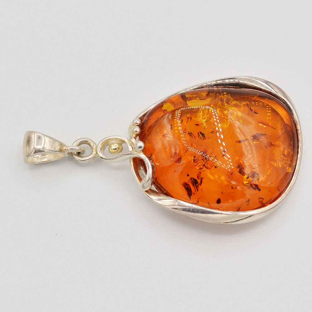 Sterling Silver and Amber Pendant