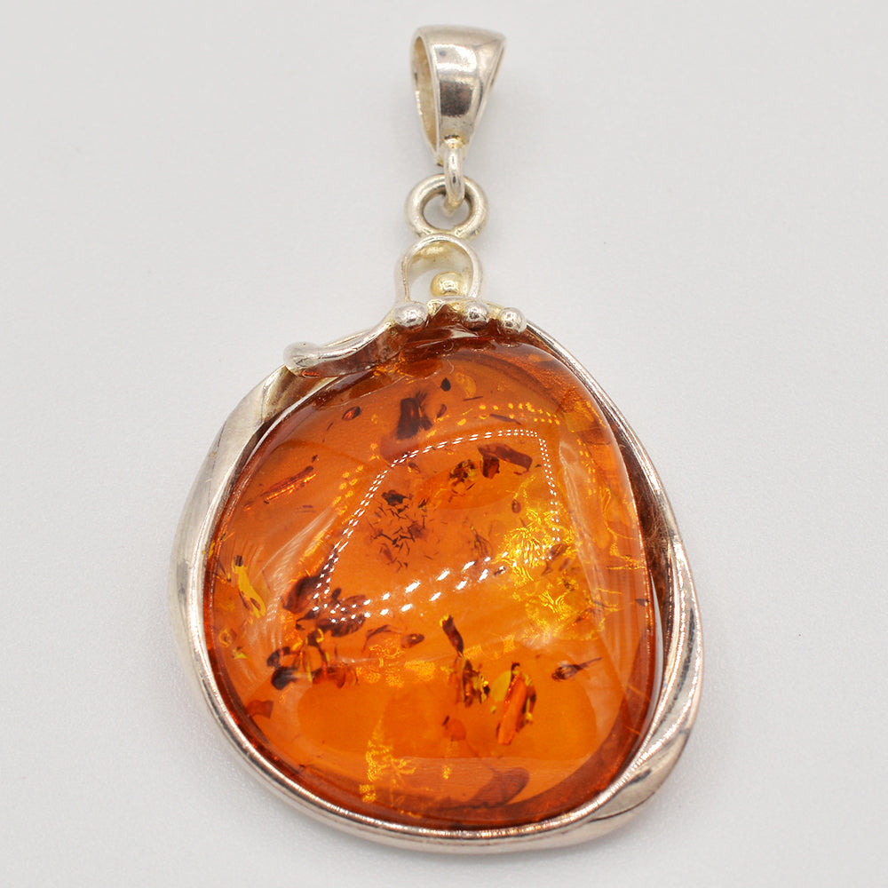 Sterling Silver and Amber Pendant