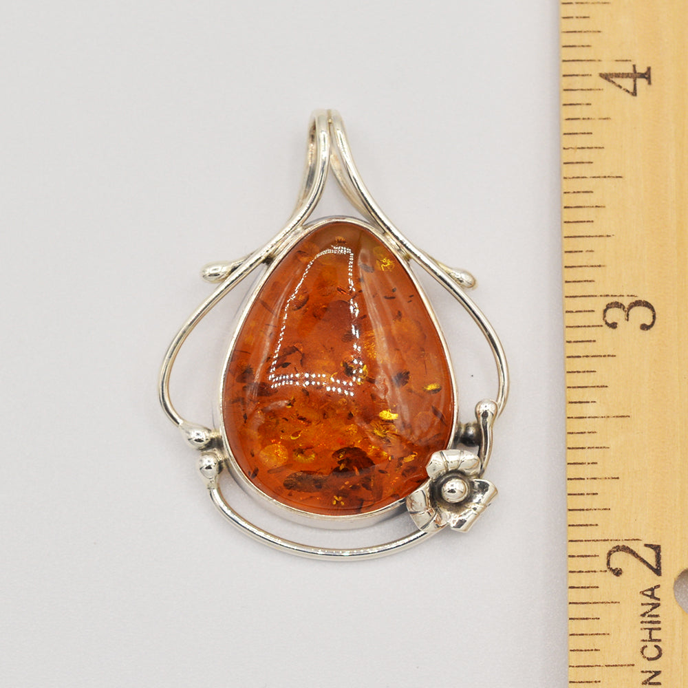 Sterling Silver Amber Pendant