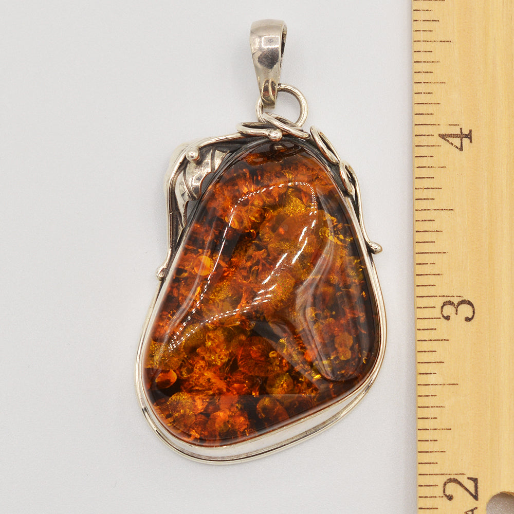 Sterling Silver Amber Pendant