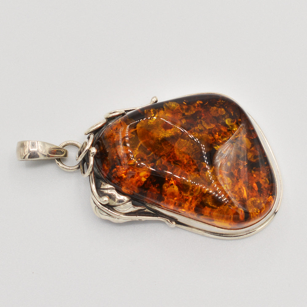 Sterling Silver Amber Pendant