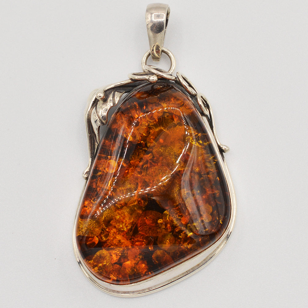 Sterling Silver Amber Pendant