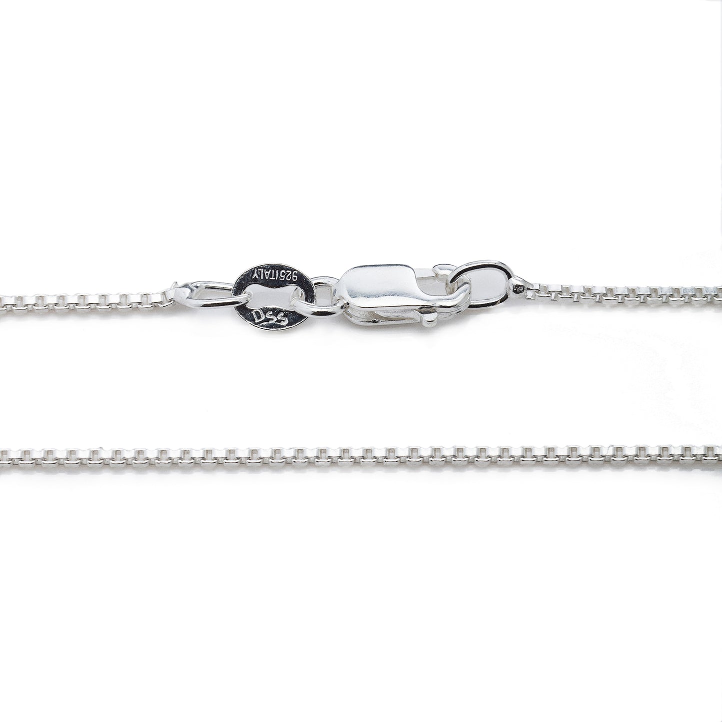 1MM Sterling Silver Box Chain with Lobster Claw Clasp 16"-30" perfect for pendants