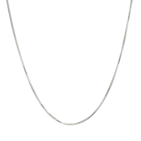 .8MM Sterling Silver Box Chain with Lobster Claw Clasp. Perfect for pendants.