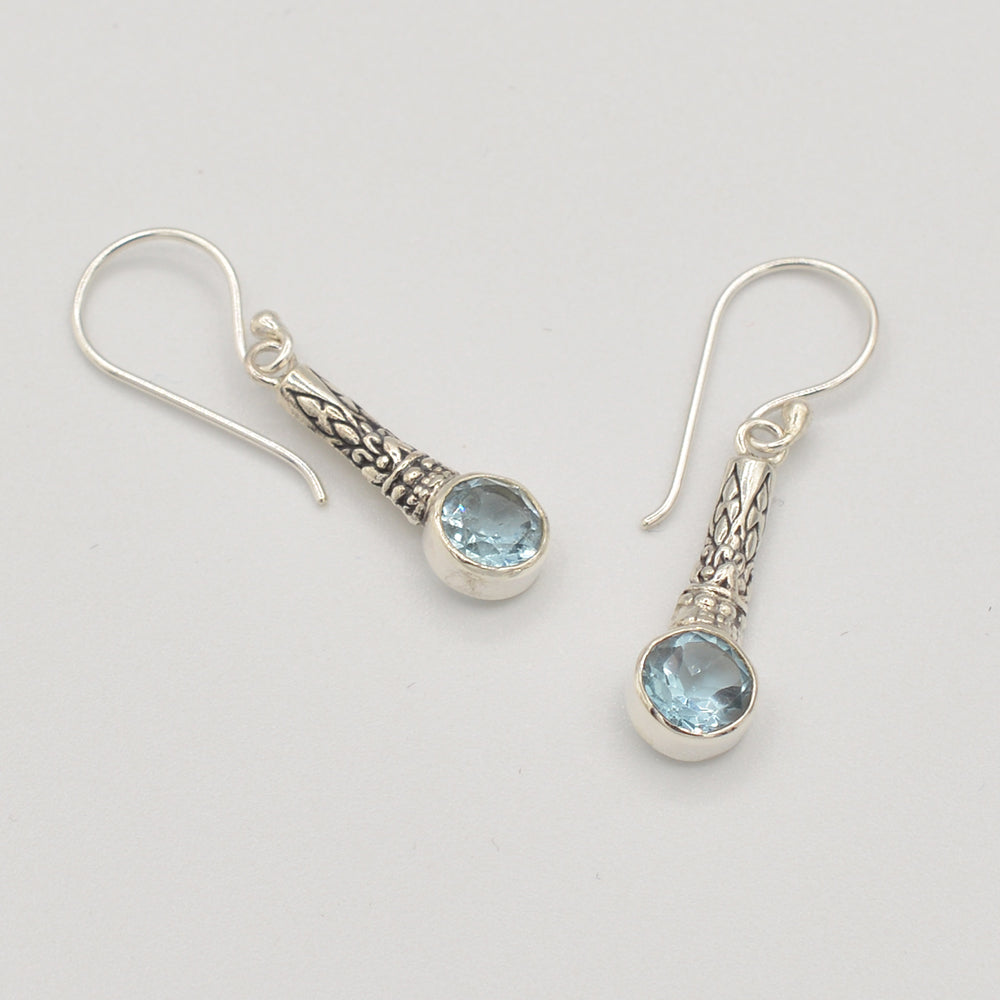Blue Topaz Sterling Silver Earrings