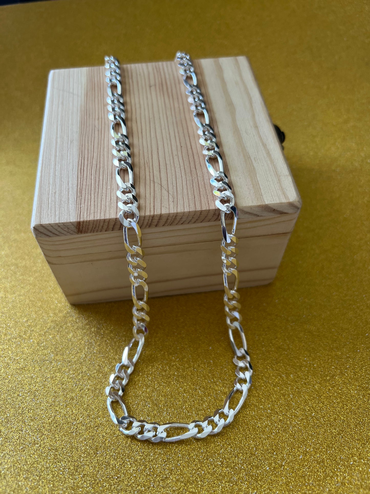 Italian Sterling Silver Figaro Chain 6.5mm
