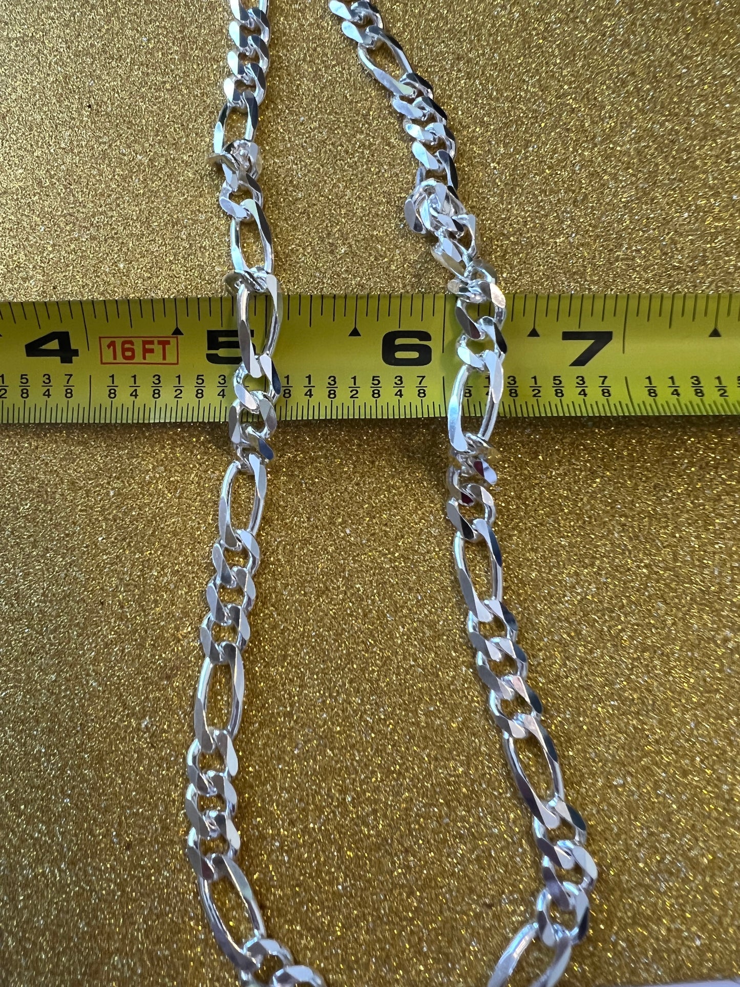 Italian Sterling Silver Figaro Chain 6.5mm