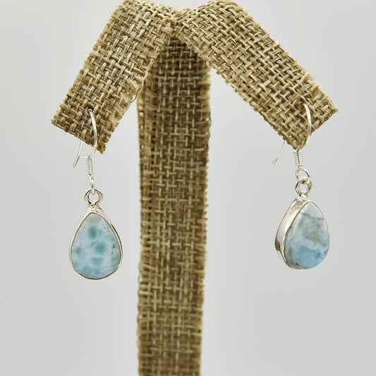 Larimar and Sterling Silver Earrings