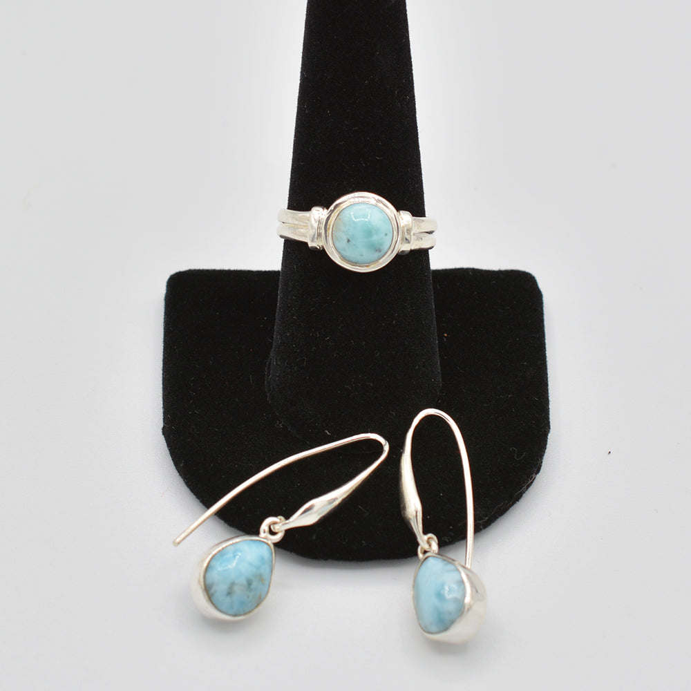 Larimar Sterling Silver Ring - size 9
