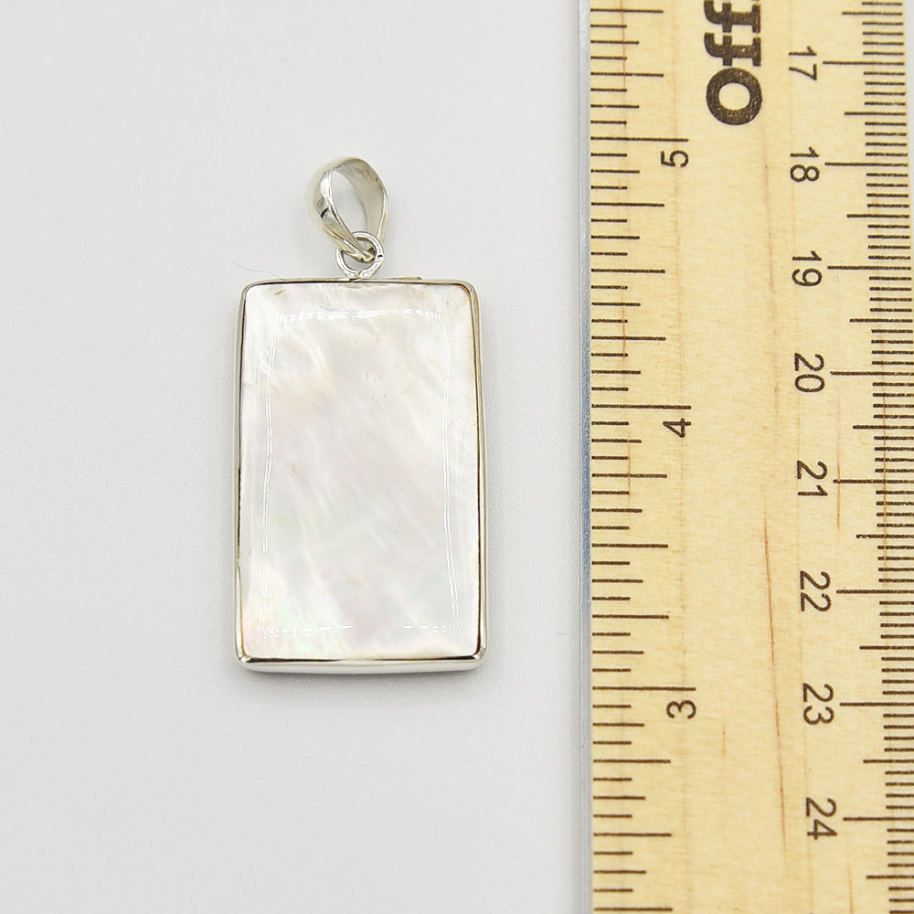 Mother of Pearl, Abalone and Coral Double Sided Pendant