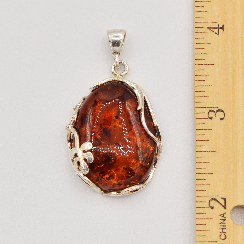 Sterling Silver Amber Pendant