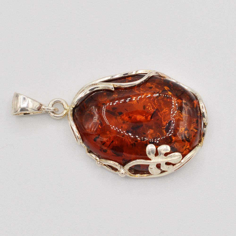 Sterling Silver Amber Pendant