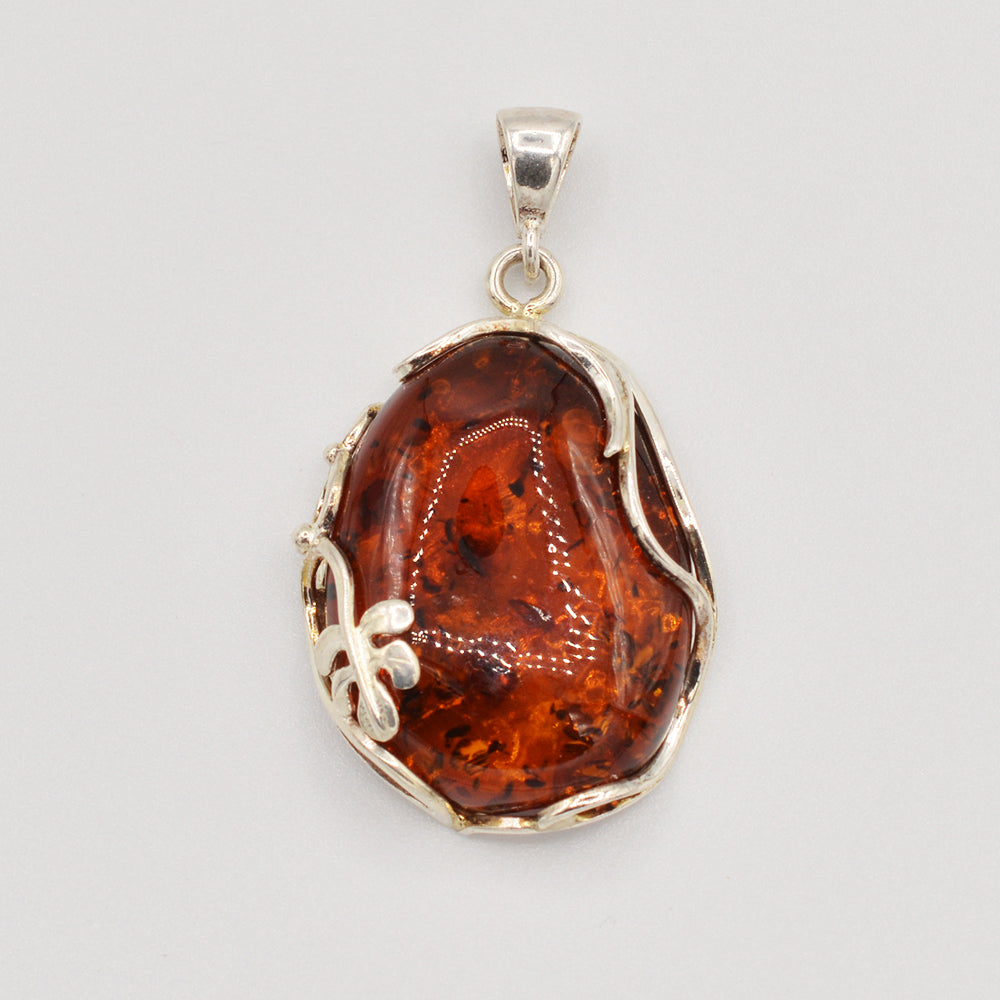 Sterling Silver Amber Pendant