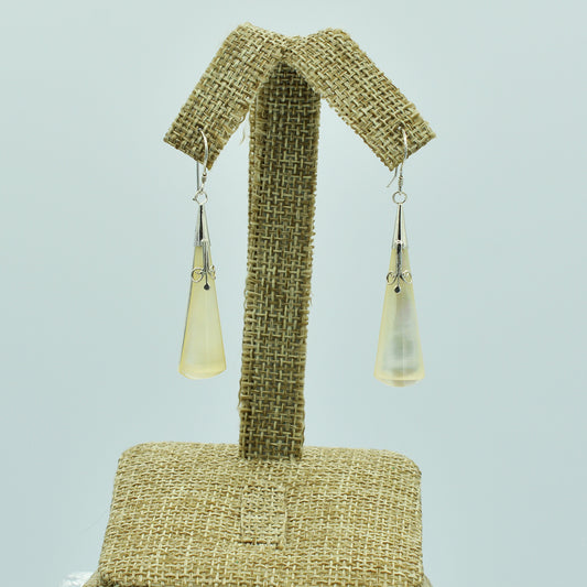 Mother of Pearl Sterling Silver and Resin Earrings