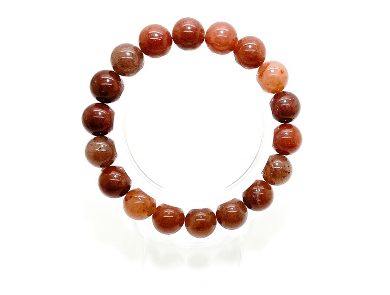Natural Red Agate Gemstone Beads Stretch Elastic Cord Bracelet