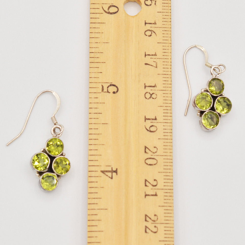Genuine Sterling Silver Peridot Earrings