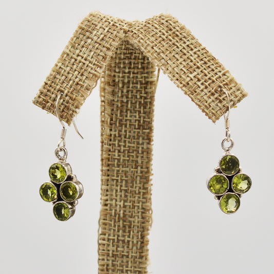 Genuine Sterling Silver Peridot Earrings