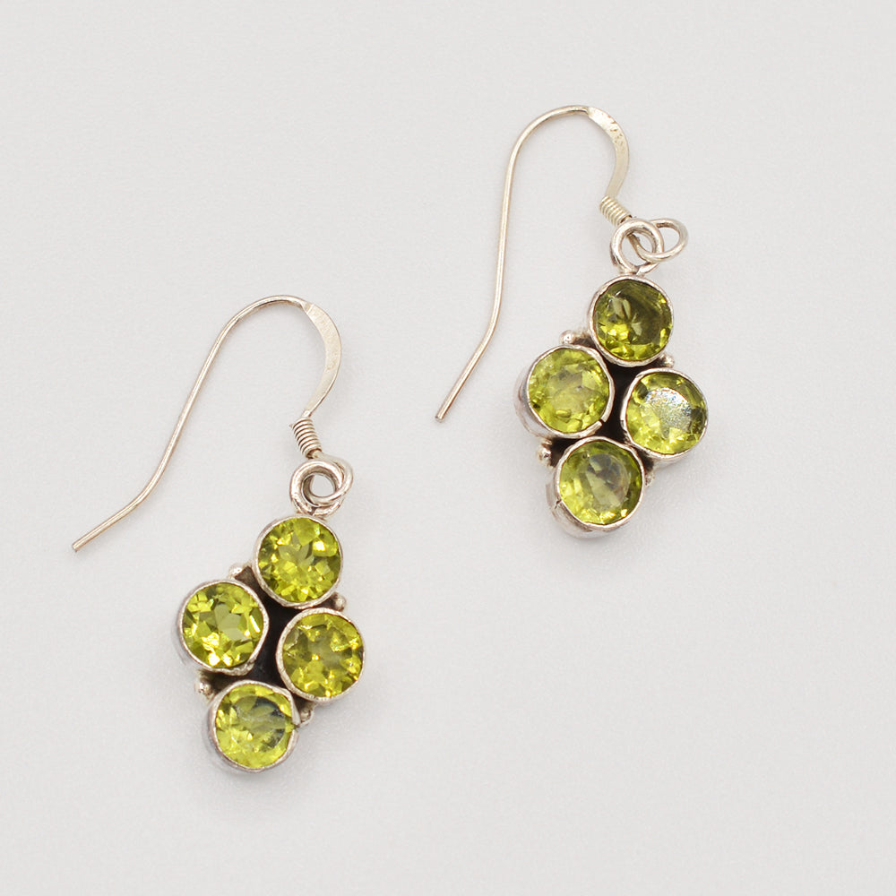 Genuine Sterling Silver Peridot Earrings
