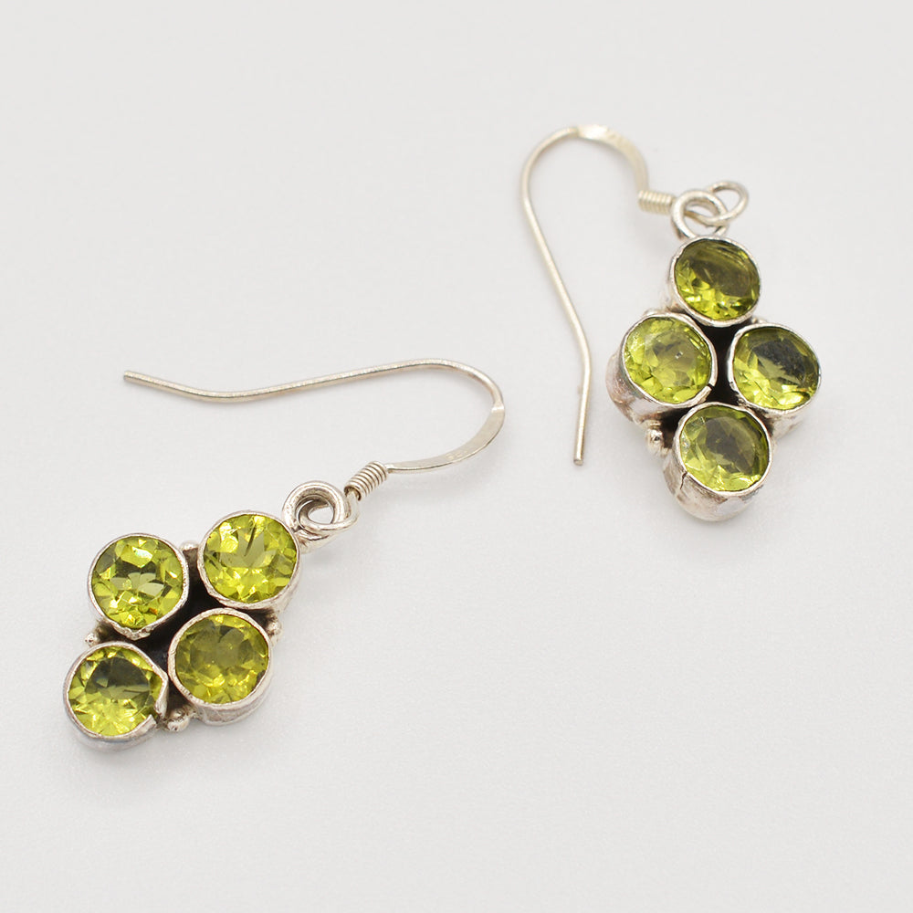 Genuine Sterling Silver Peridot Earrings
