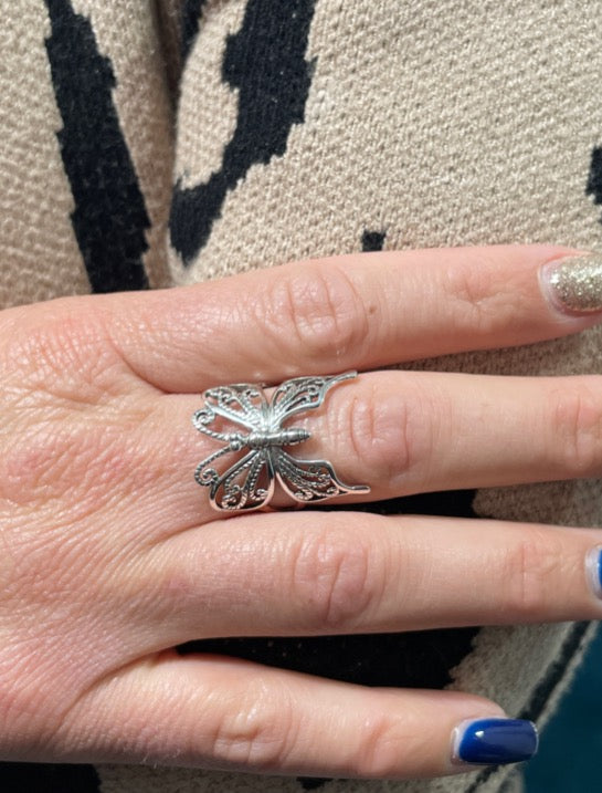 Sterling Silver Butterfly Ring