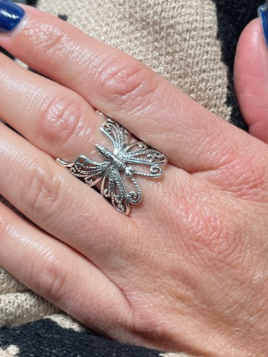 Sterling Silver Butterfly Ring