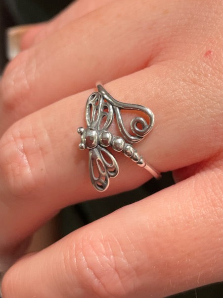 Dragonfly Sterling Silver Ring