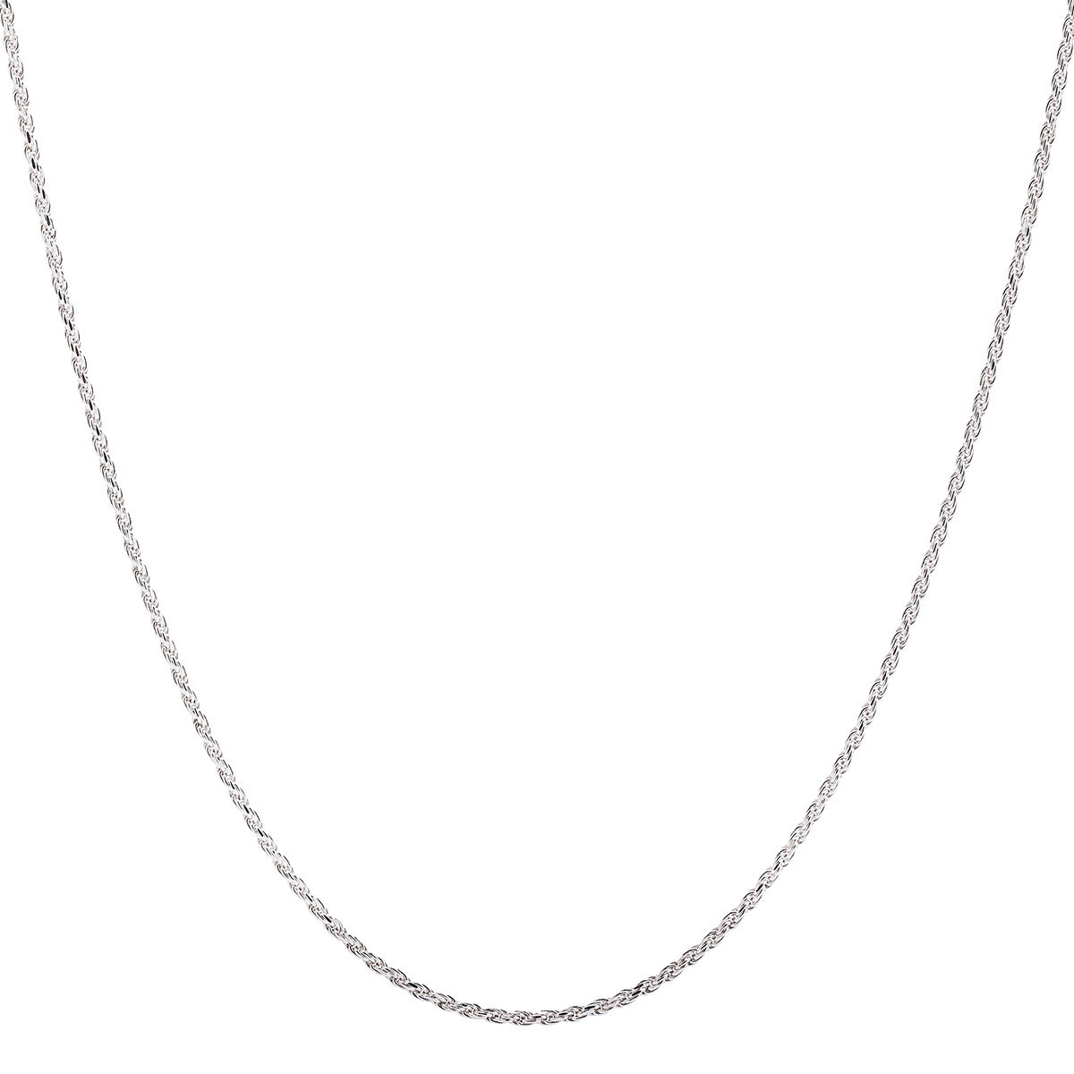 2MM Sterling Silver Rope Chain with Lobster Claw Clasp 16"-30"