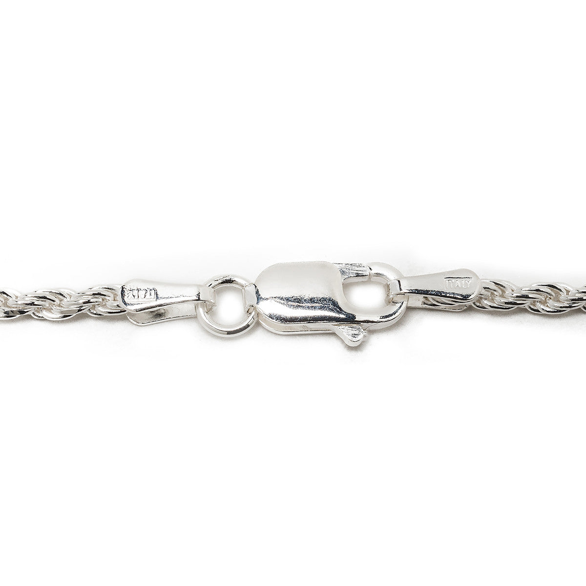 2MM Sterling Silver Rope Chain with Lobster Claw Clasp 16"-30"