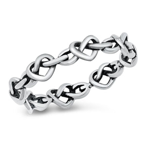 Heart Knots Sterling Silver Ring