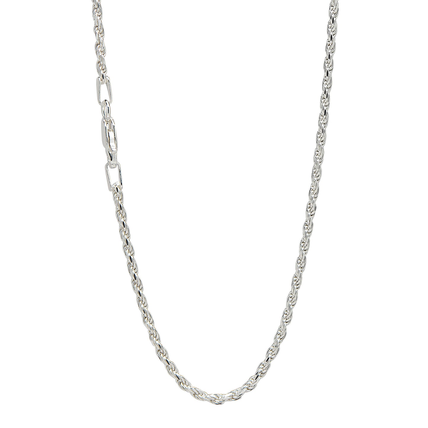 2MM Sterling Silver Rope Chain with Lobster Claw Clasp 16"-30"