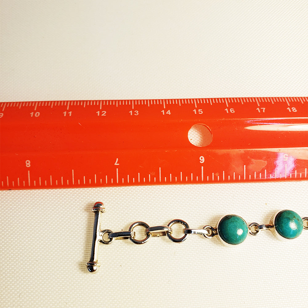 Sterling Silver Bracelet Turquoise Toggle Bracelet