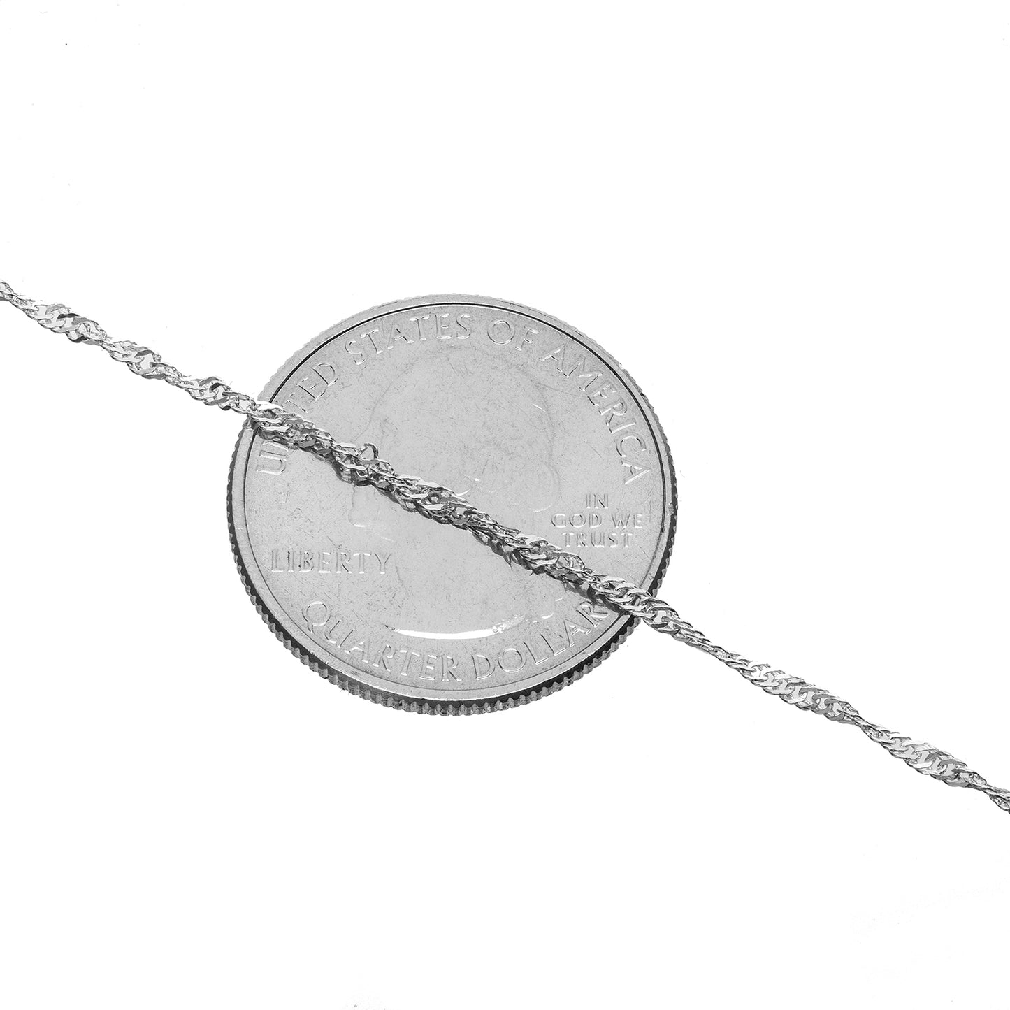 1.2MM Sterling Silver Singapore Chain with Lobster Claw Clasp