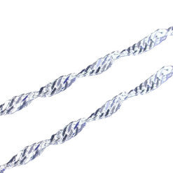 2MM Sterling Silver Singapore Chain with Lobster Claw Clasp