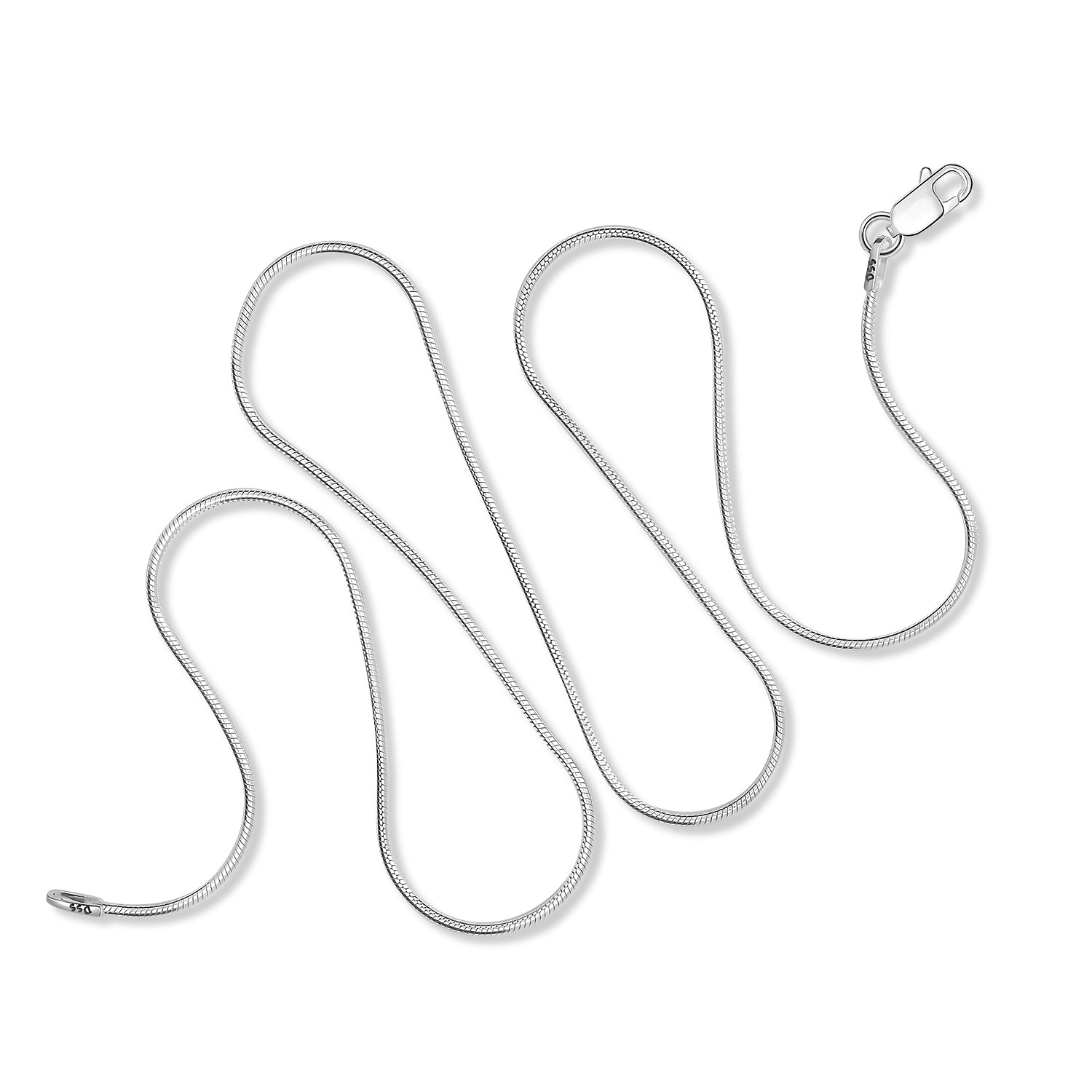 Italian 2mm Sterling Silver Snake Chain Necklace(Lengths 14,16,18,20,22,24,30,36)