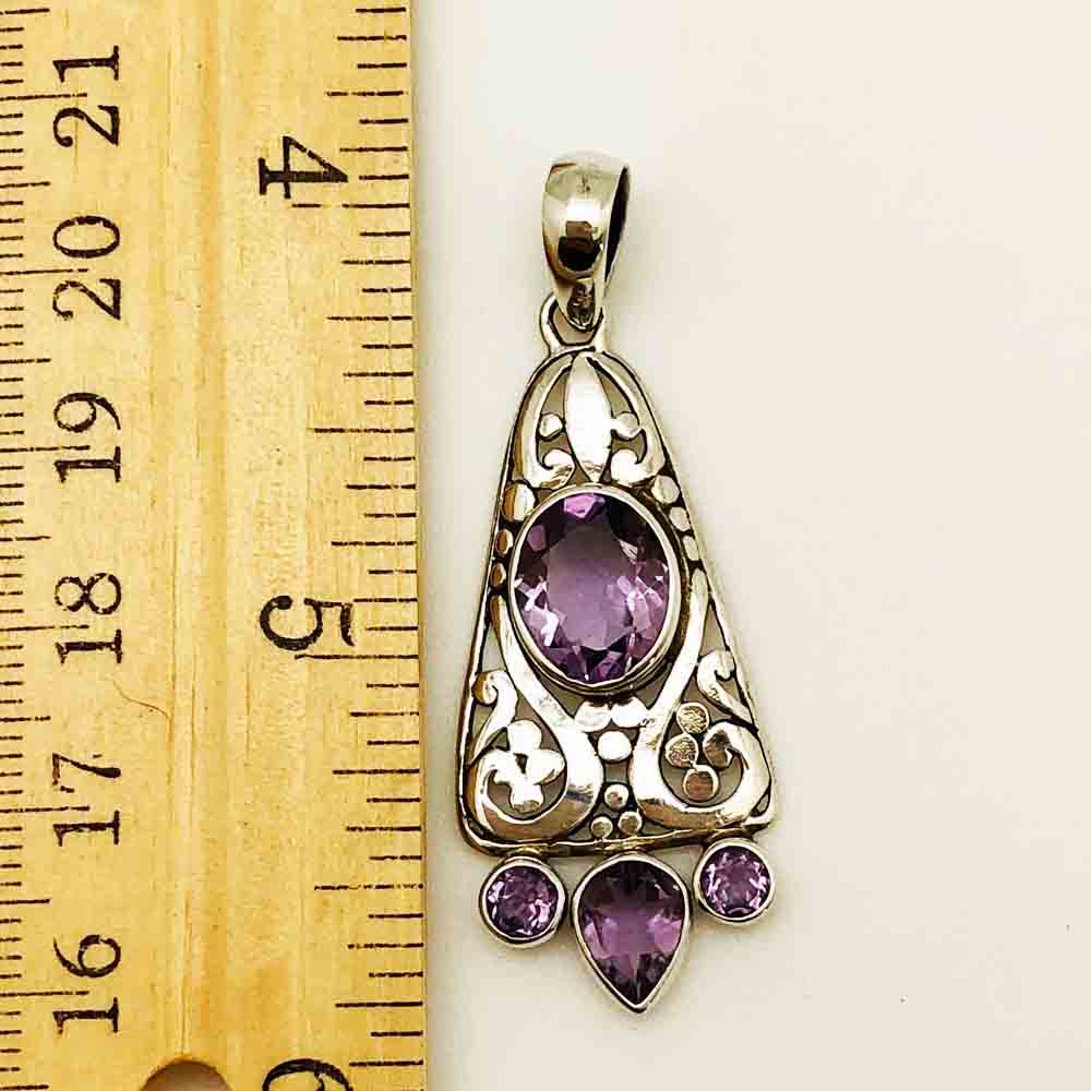 Amethyst and Sterling Silver Pendant