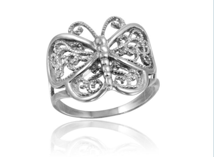 Sterling Silver Butterfly Ring