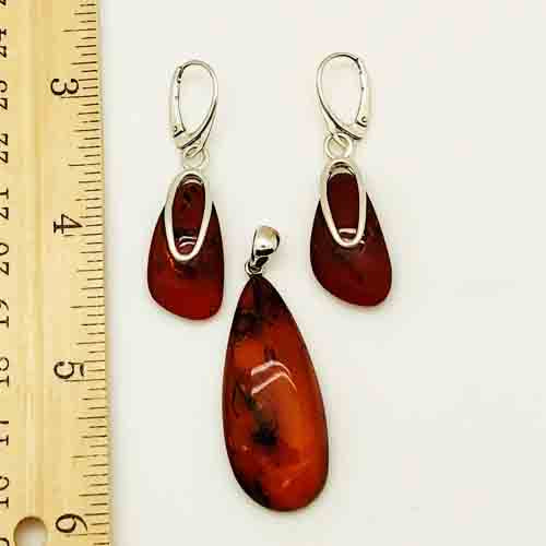 Amber and Sterling Silver Pendant