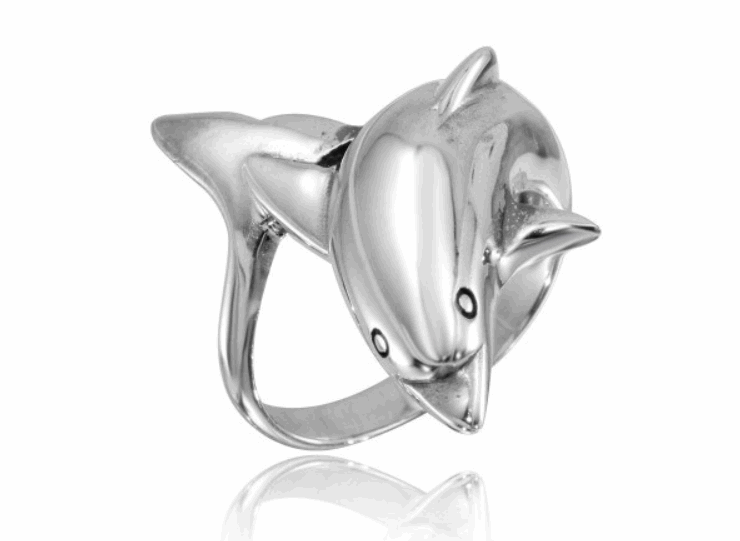 Sterling Silver Dolphin Ring