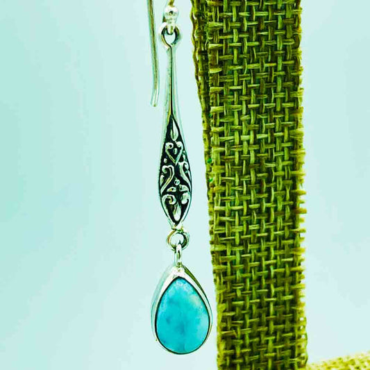 Larimar and Sterling Silver Earrings
