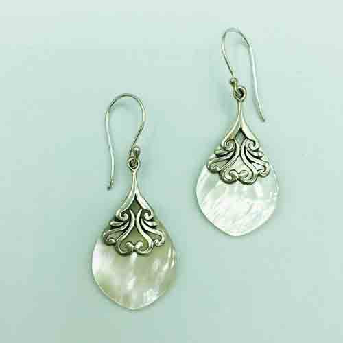 Mother of Pearl and Sterling Silver Earrings