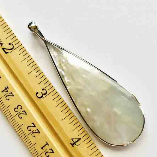 Mother of Pearl OR Abalone Double sided Sterling Silver Pendant