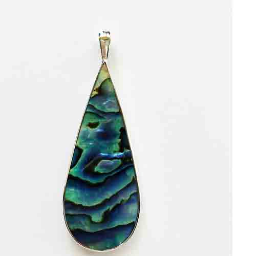 Mother of Pearl OR Abalone Double sided Sterling Silver Pendant