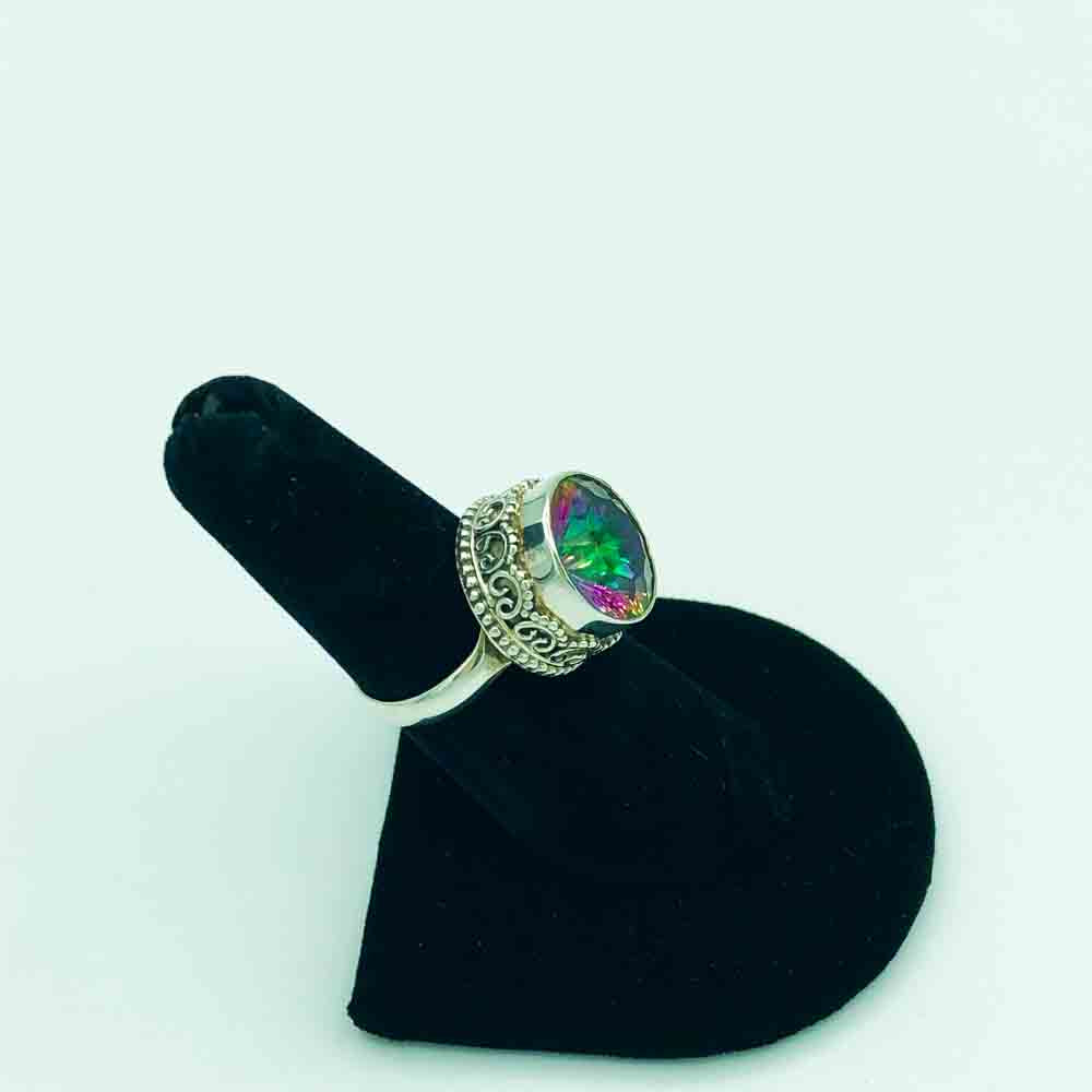 Mystic Topaz and Sterling Silver Ring-size 6.5