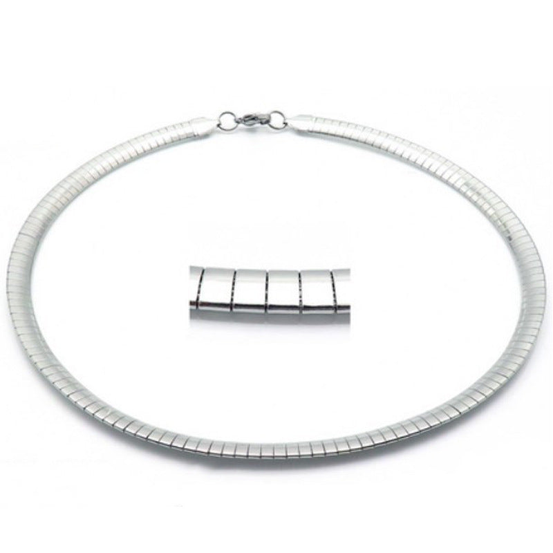 Stainless Steel Omega Necklace - 4MM - 6MM - 8MM 16" or 18"