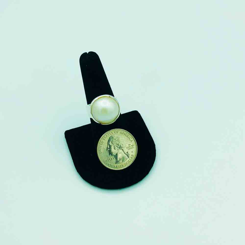 Mabe' Pearl and Sterling Silver Ring