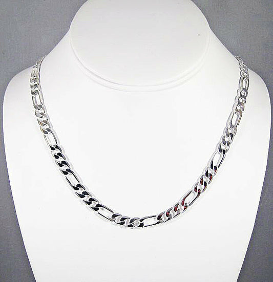 Italian Sterling Silver Figaro Chain 6.5mm