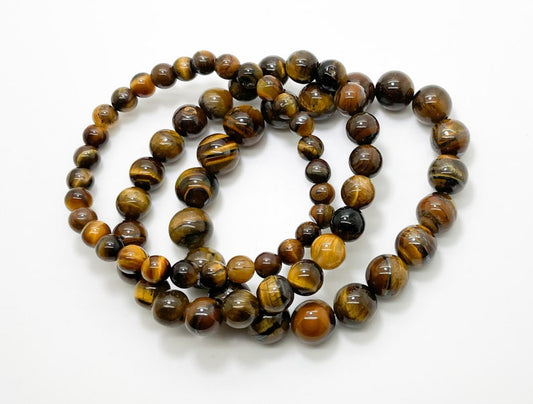 Tiger's Eye  Natural Gemstone stretch Bead bracelet